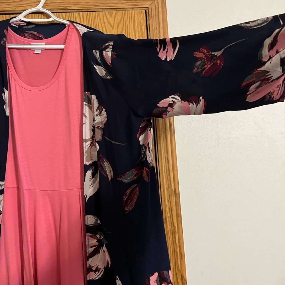 Selling as a set LuLaRoe Nicki Dress and Maurice’s cover up